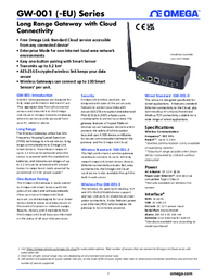 Thumbnail of document Data Sheet - GW-001-3-NA Link Long Range Wireless/Modbus IIot Ethernet Gateways